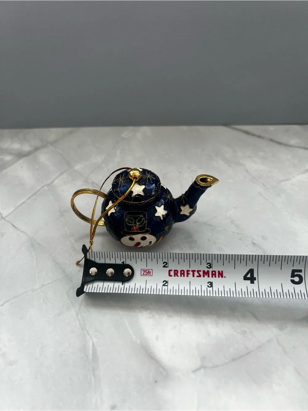 Snowman Teapot Christmas Tree Ornament